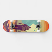 Man Wandelt Bergvallei Avontuur Persoonlijk Skateboard (Horizontaal)