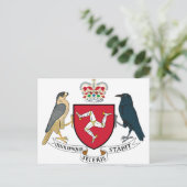 Man wapenmunt - Manx Emblem Briefkaart (Staand voorkant)