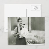 Man Washing Dishes Briefkaart (Voorkant / Achterkant)
