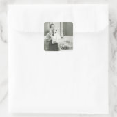 Man Washing Dishes Vierkante Sticker (Tas)