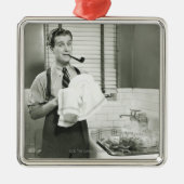 Man wasmachines metalen ornament (Voorkant)