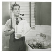 Man wasmachines tegeltje (Voorkant)