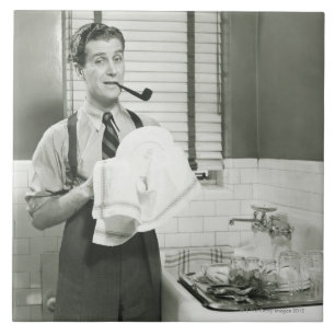 Man wasmachines tegeltje