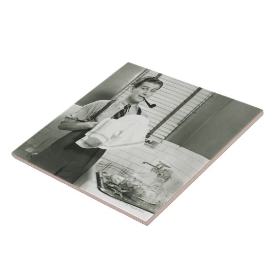 Man wasmachines tegeltje (Zijkant)