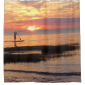 Man waterboarding op Cape Cod Harbour Douchegordijn (Voorkant)