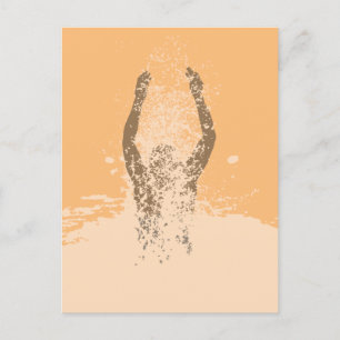 Man watersprinkhaan, vers zwart en wit briefkaart