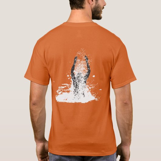 Man watersprinkhaan, vers zwart en wit t-shirt (Achterkant)