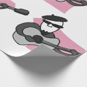 Man Wearing Beret Playing Acoustic Guitar Cadeaupapier (Hoek)