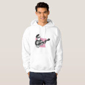 Man Wearing Beret Playing Acoustic Guitar Hoodie (Voorkant volledig)