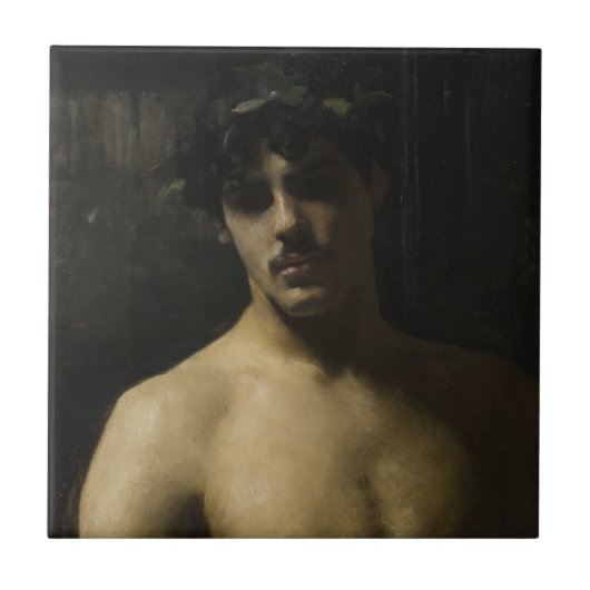 Man Wearing Laurels Tegeltje (Voorkant)