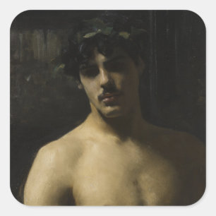 Man Wearing Laurels Vierkante Sticker