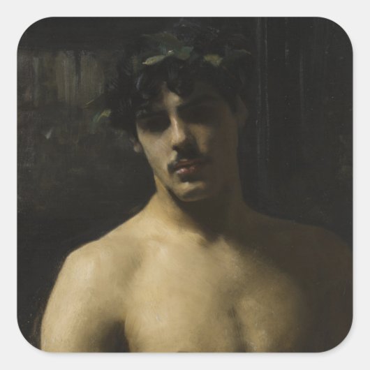 Man Wearing Laurels Vierkante Sticker (Voorkant)