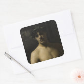 Man Wearing Laurels Vierkante Sticker (Envelop)