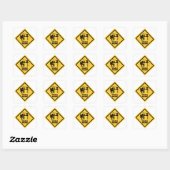Man @ Werk Vierkante Sticker (Vel)
