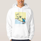 Man wijst met geld met wijn hoodie (Voorkant)