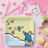 Man wijst met geld met wijn papieren bordje (Feest)