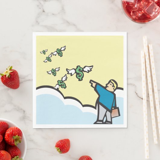 Man wijst met geld met wijn servet (Insitu)