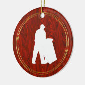 Man Wit Silhouette kerstversiering Keramisch Ornament (Links)