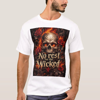 man wit T-shirt schedel ontwerp