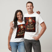 man wit T-shirt schedel ontwerp (Unisex)