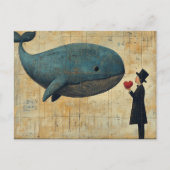 Man with a Heart and a Flying Whale Briefkaart (Voorkant)