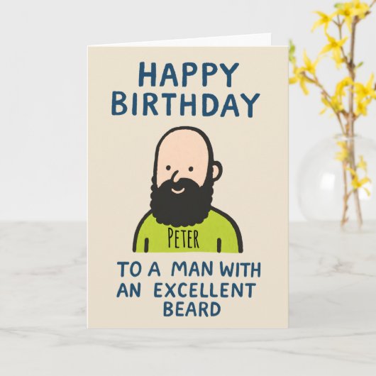 Man with wonderful beard kaart (Gele Bloem)