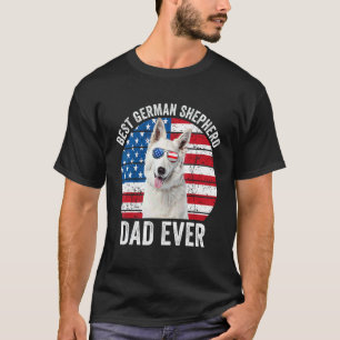 Man Witte Duitse Herdershond Vader Amerikaanse Vla T-shirt