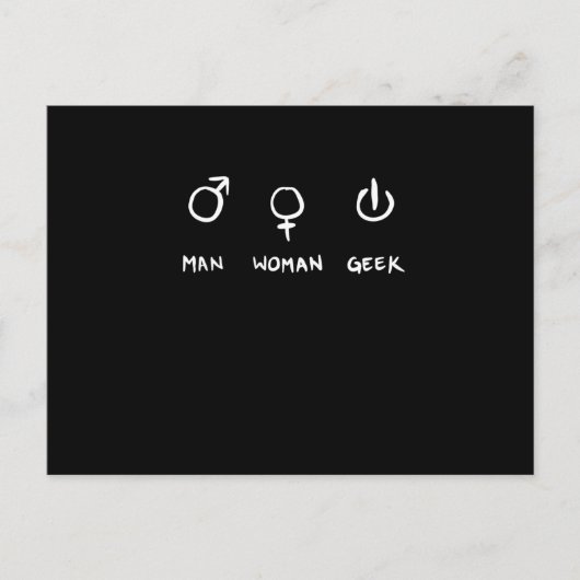 Man Woman Geek Briefkaart (Voorkant)