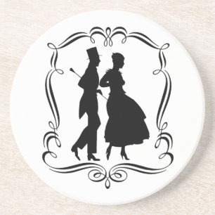 Man Woman Silhouette  Art Onderzetter