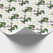 Man Woman Tennis Player Elves kerstcadeautje Cadeaupapier (Hoek)