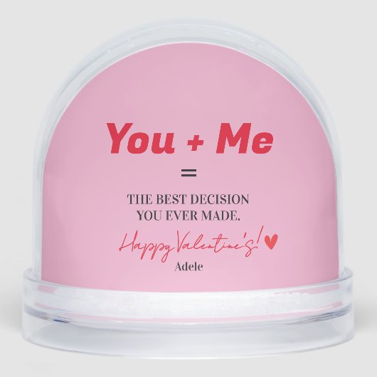 Man wordt uniek grappig rood hart sneeuwbol (Voorkant)