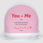 Man wordt uniek grappig rood hart sneeuwbol (Achterkant)