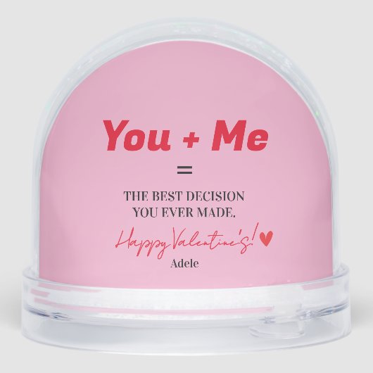 Man wordt uniek grappig rood hart sneeuwbol (Achterkant)