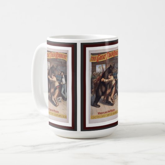 Man Wrestles Beer - Lithograph Mok (Voorkant links)