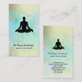 ** Man Yoga Glitter Gold Meditation Mindfullatie Visitekaartje (Voorkant / Achterkant)