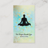 *~* Man Yoga Glitter Gold Meditation Mindfullness Visitekaartje (Voorkant)