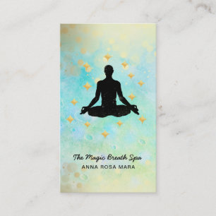 ** Man Yoga Glitter Gold Meditation Mindfullness Visitekaartje