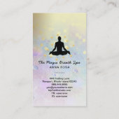 ** Man Yoga Gold Glitter Meditatie Mindfulness Visitekaartje (Achterkant)