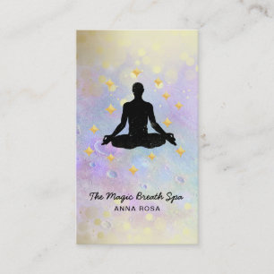 ** Man Yoga Gold Glitter Meditatie Mindfulness Visitekaartje