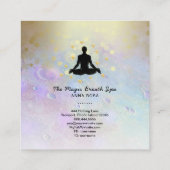 ~ Man Yoga Gold Meditatie Mindfulness Glitter Vierkante Visitekaartje (Achterkant)