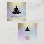 ~ Man Yoga Gold Meditatie Mindfulness Glitter Vierkante Visitekaartje (Voorkant / Achterkant)
