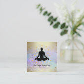 ~ Man Yoga Gold Meditatie Mindfulness Glitter Vierkante Visitekaartje (Staand voorkant)