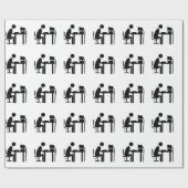 Man zat achter een computer. cadeaupapier (Vlak)