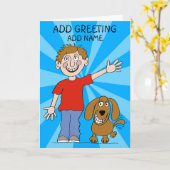 Man & Zijn Beste Vriend Verjaardag Kaart (Gele Bloem)