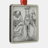 Man zit, Knight zet zijn paard op. Metalen Ornament (Rechts)