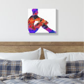 Man zittend op gespannen canvas print (Insitu (Slaapkamer))