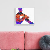 Man zittend op gespannen canvas print (Insitu (Woonkamer))