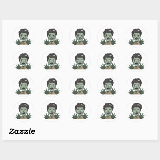 Man Zombie - Emoji Ronde Sticker (Vel)