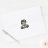 Man Zombie - Emoji Ronde Sticker (Envelop)