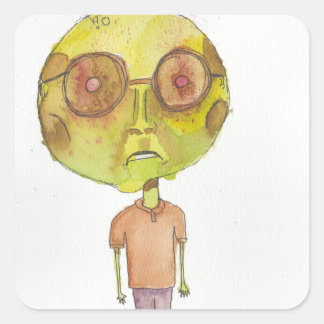 Man Zombie Vierkante Sticker